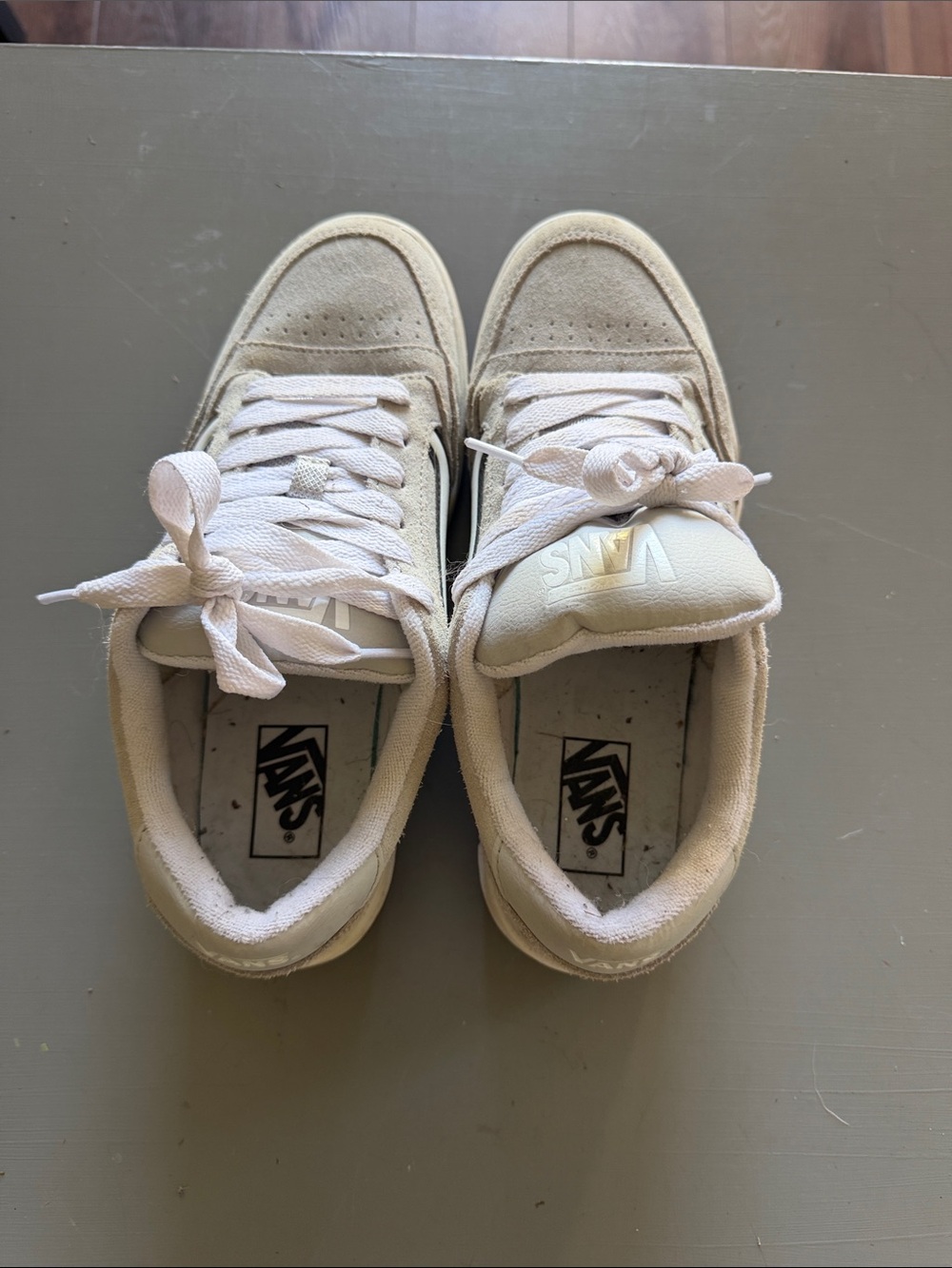 Vans Women's Off-White Suede & Canvas Low-Top Sneakers - Picture 3 of 6